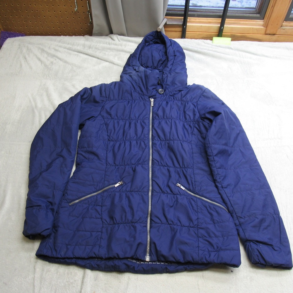 Columbia Jacket Womens Small Blue Thermal Coil Insulated Hooded Full‎ Zip Puffer